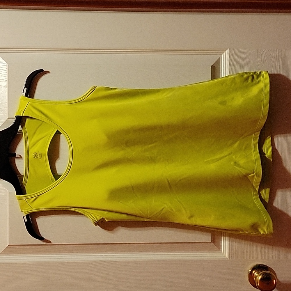 Gaiam Women’s Strength Athletic Keyhole Neon Yellow Tank Top Size Small